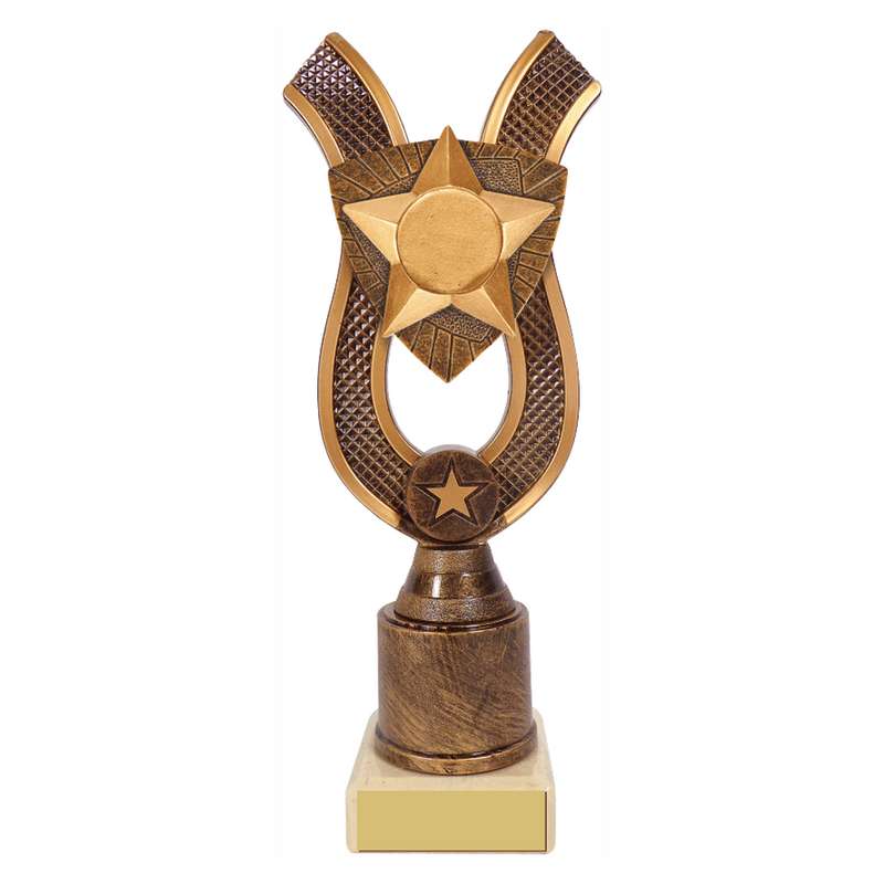 Antique Gold Ribbon Award with Resin Star Adapter Trim 180mm – Ant Gold